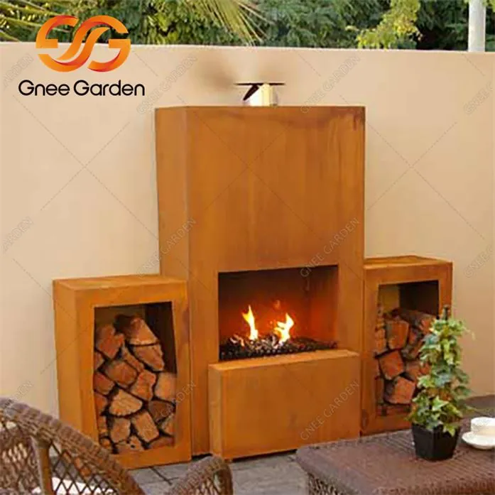 شومینه حیاط خلوت کورتن استیل