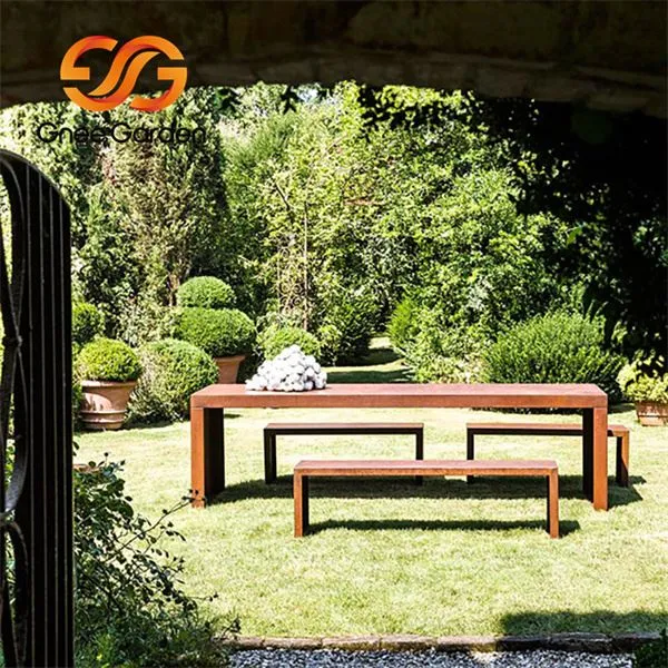 نیمکت و میز استیل کورتن