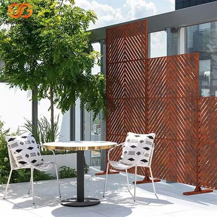 Garden Privacy Corten Steel Screen Panel2