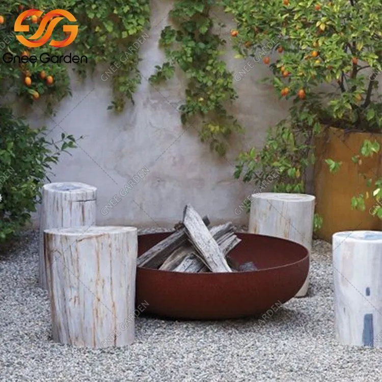 کورتن فولاد سوزاندن چوب