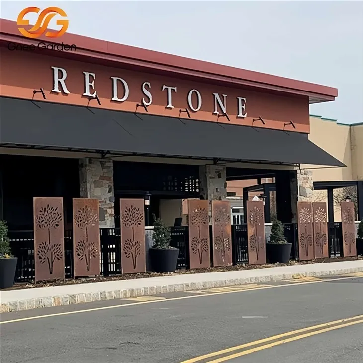 صفحه نمایش های کورتن فلزی با لیزر باغ