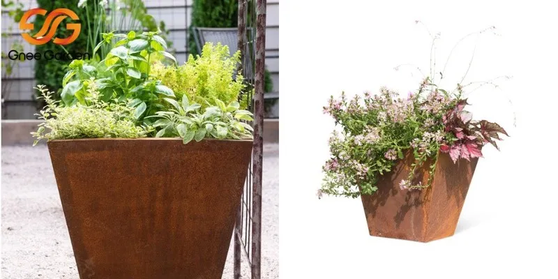tall corten steel planter tall corten steel planter