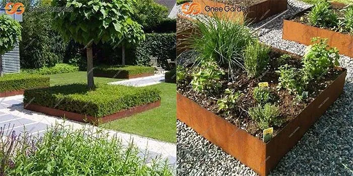 Modern Corten Steel Garden Bed for Outdoor Planting Modern Corten Steel Garden Bed for Outdoor Planting