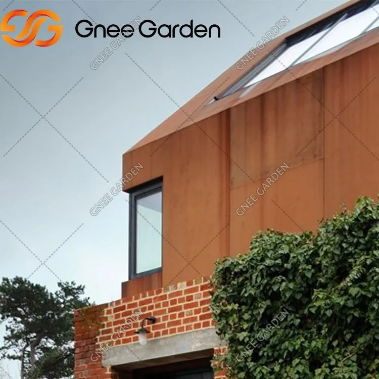 در خارج از ساختمان از دیوار پرده فولادی کورتن استفاده کنید